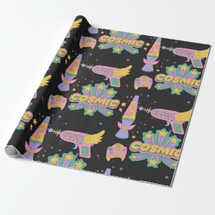 Cosmic style 90s wrapping paper