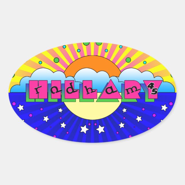 Cosmic Style Hillary Celebration Poster Oval Sticker (Front)