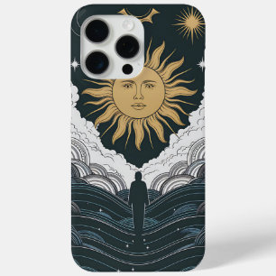 Cosmic Sun and Moon with Mystical Journey Illustra iPhone 15 Pro Max Case