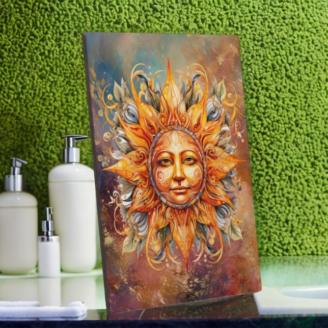 Cosmic Sun Face Digital Art Tabletop Plaque (Creator Uploaded)