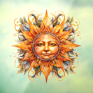 Cosmic Sun Face Window Cling