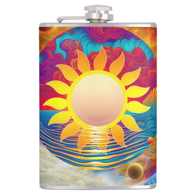 Cosmic Sun Hip Flask (Front)