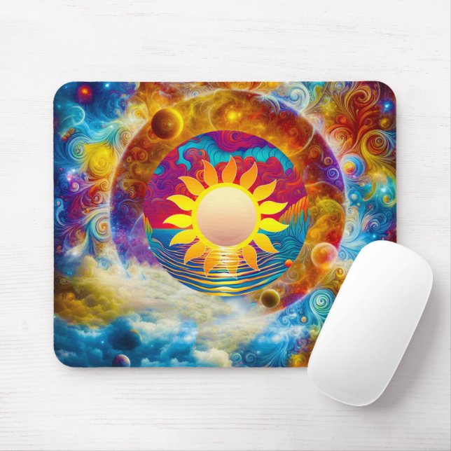 Cosmic Sun Mouse Mat (With Mouse)