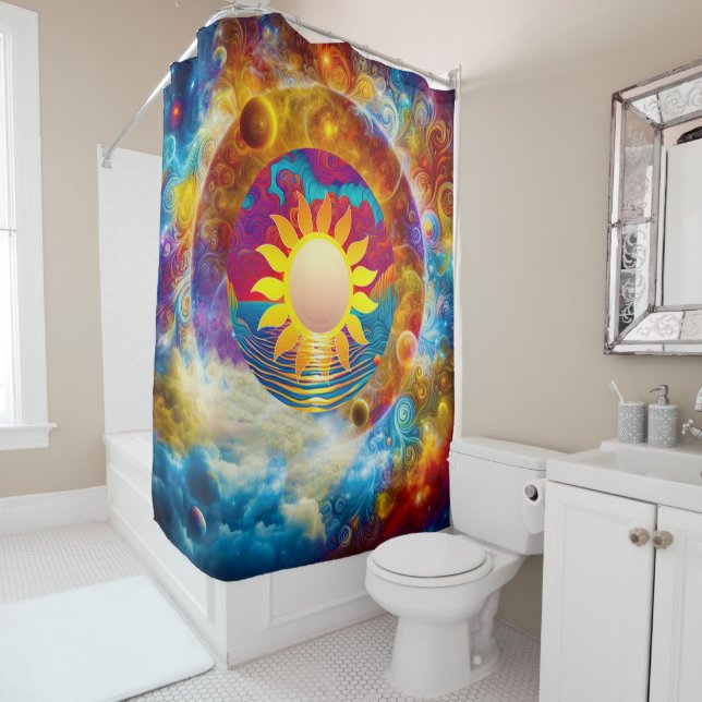 Cosmic Sun Shower Curtain (In Situ)