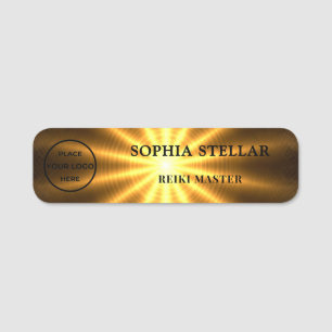 Cosmic Sunbeams Luxury Aura Reiki Master Custom Name Tag