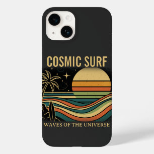 Cosmic Surf Retro Wave • Vintage Sunset Surfing Case-Mate iPhone 14 Case