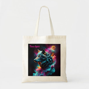 Cosmic Surreal Fantasy Wolf Custom Abstract Art  Tote Bag
