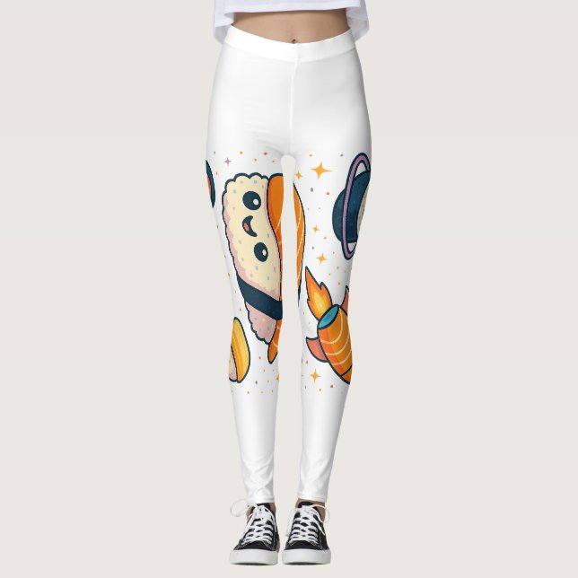 Cosmic Sushi Adventure Leggings (Front)