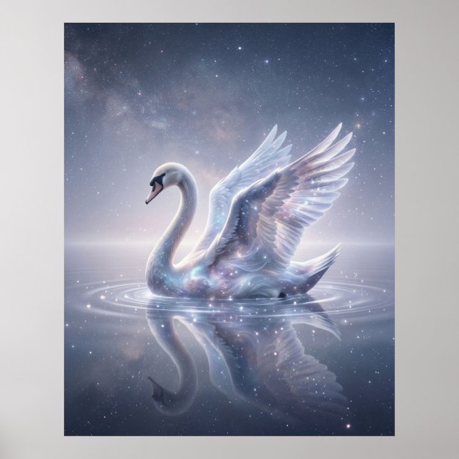 Cosmic Swan Mirror Lake Poster (Front)