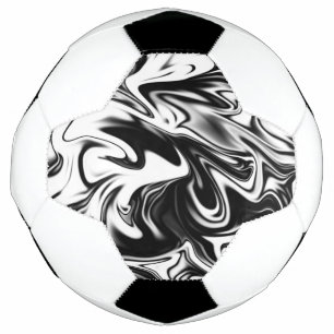 "Cosmic Swirl: The Black and White Marble Elegance Football