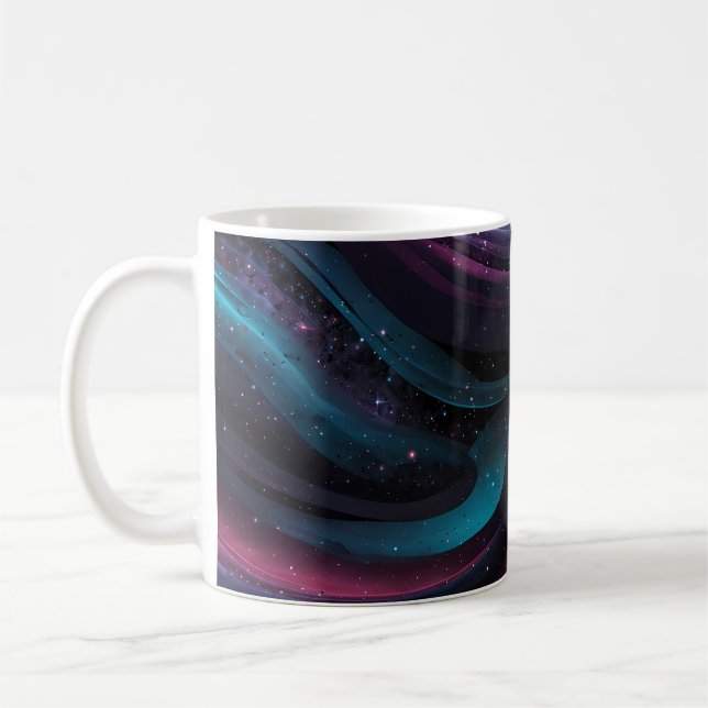🌌 Cosmic Swirls: Galaxy-Inspired Abstract Design  Coffee Mug (Left)