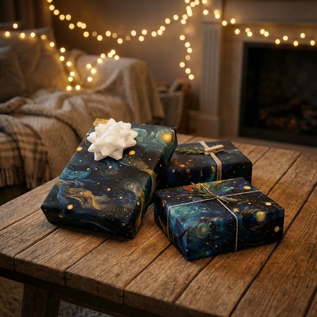 Cosmic Symphony Celestial Musical Shapes Design Wrapping Paper Sheet (Creator Uploaded)