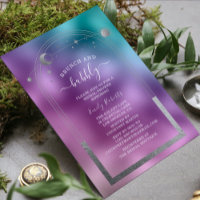 Cosmic Teal Purple Silver Celestial Bridal Shower