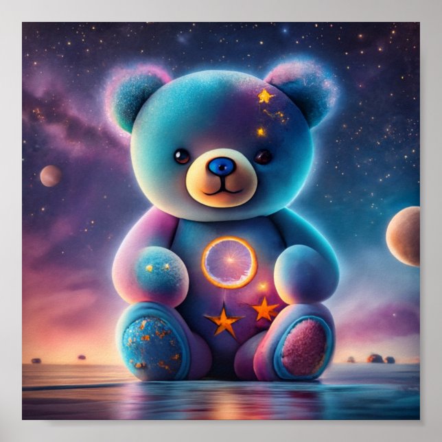 Cosmic Teddy Bear Poster (Front)