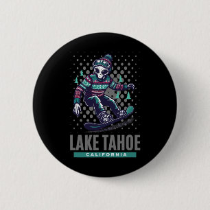 Cosmic Thrills - Alien Snowboarding In Lake Tahoe 6 Cm Round Badge