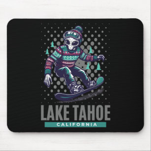Cosmic Thrills - Alien Snowboarding In Lake Tahoe Mouse Mat