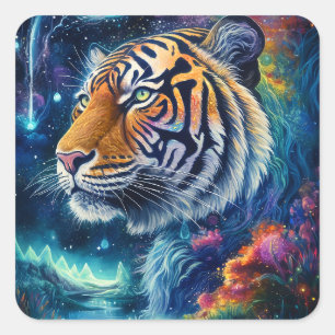 Cosmic Tiger Square Sticker