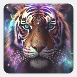 Cosmic Tiger Square Sticker