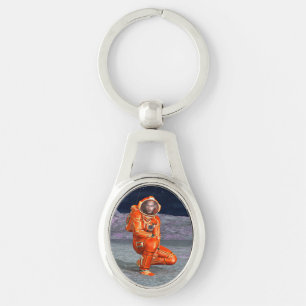 Cosmic Traveller Surreal Planet Landscape Art Key Ring