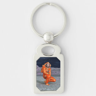 Cosmic Traveller Surreal Planet Landscape Art Key Ring
