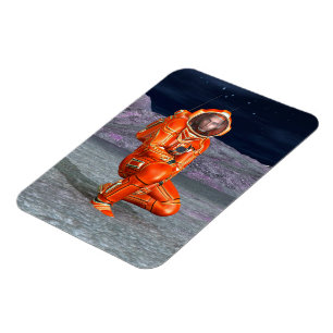Cosmic Traveller Surreal Planet Landscape Art Magnet