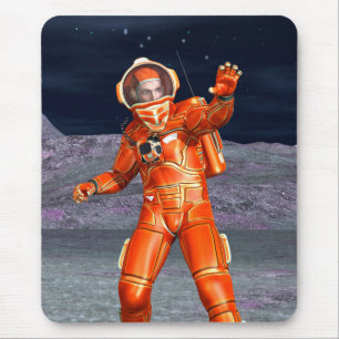Cosmic Traveller Surreal Planet Landscape Art Mouse Mat