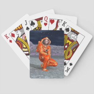 Cosmic Traveller Surreal Planet Landscape Art Playing Cards