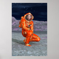 Cosmic Traveller Surreal Planet Landscape Art