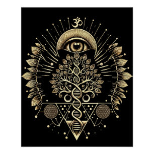 Cosmic Tree of Life – DNA & Sacred Geometry Poster