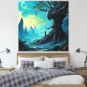 Cosmic Tree of Life Fantasy Canvas Print