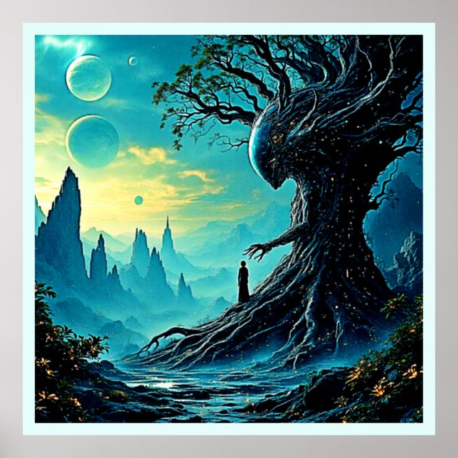 Cosmic Tree of Life Fantasy Poster (Front)