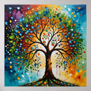 Cosmic Tree of Myths - Indian Folk Art Poster