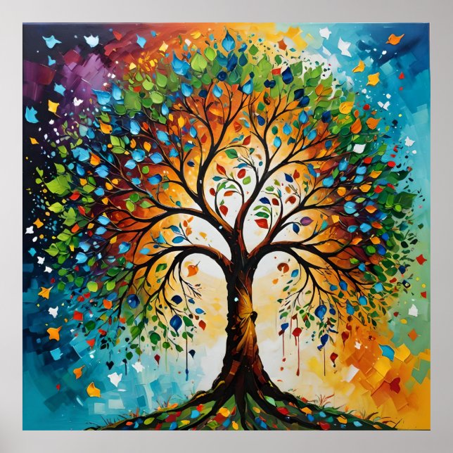 Cosmic Tree of Myths - Indian Folk Art Poster (Front)