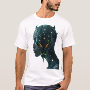 Cosmic Tribal Face with Astral Tattoos T-Shirt