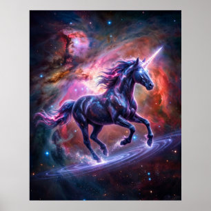 Cosmic Unicorn Orion Nebula Fantasy Art Poster