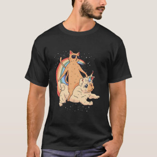 Cosmic Unidog Cat-Ride A Journey Through The Rainb T-Shirt