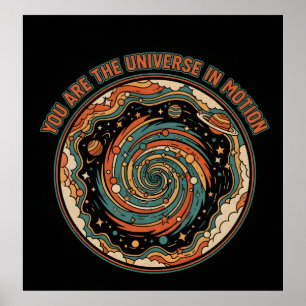 Cosmic Universe In Motion - Retro Aesthetic Spirit Poster