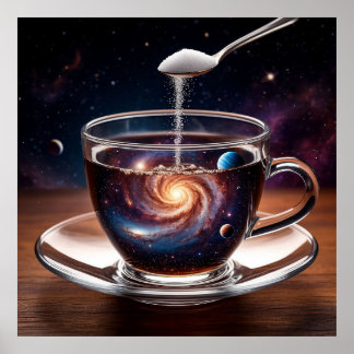 Cosmic Universe Inside a Coffee Cup Poster