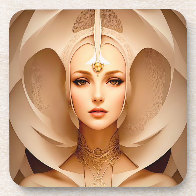 Cosmic Venus Cyborg Goddess Coaster (Front)