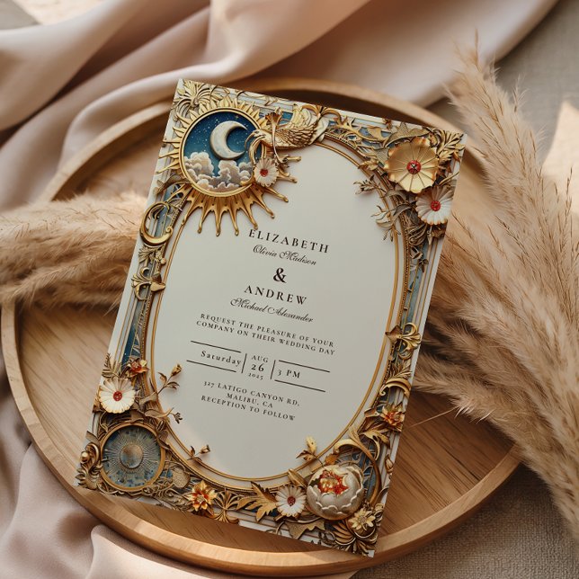 Cosmic Vintage Constellation Wedding Invitation (Creator Uploaded)