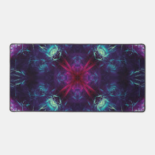 Cosmic Violet Energy Fractal Art Desk Mat