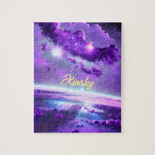 Cosmic Violet Purple Nebula Clouds in Universe Jigsaw Puzzle (Vertical)