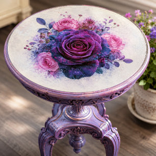 Cosmic Violet Rose Bouquet Decoupage Tissue Paper