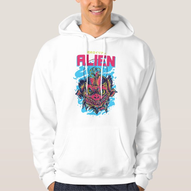 Cosmic Visitor : The Alien Design Hoodie (Front)