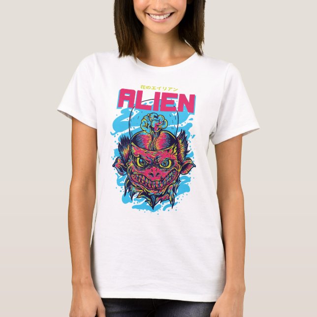 Cosmic Visitor : The Alien Design T-Shirt (Front)