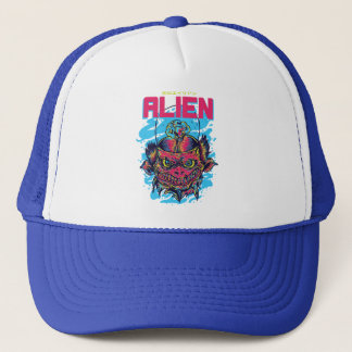 Cosmic Visitor : The Alien Design Trucker Hat