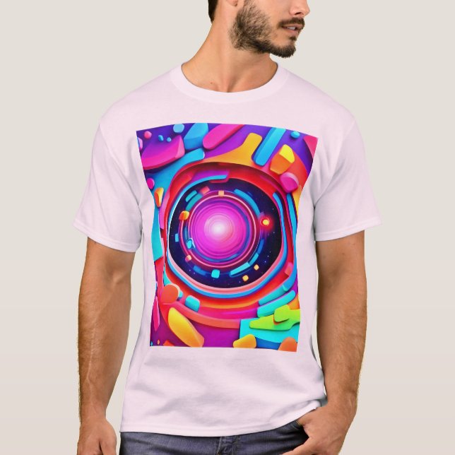 Cosmic Vortex: A Neon Odyssey T-Shirt (Front)