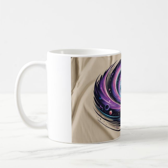 Cosmic Vortex: Gravity's Embrace Coffee Mug (Left)