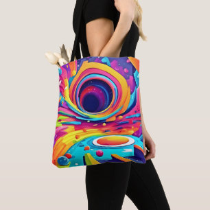 Cosmic Vortex in A Vibrant Journey Tote Bag