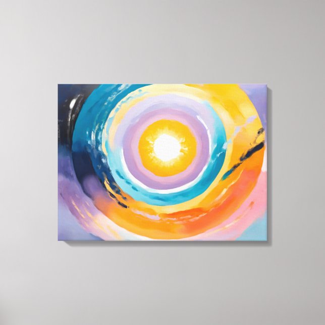 Cosmic Vortex: Solar Embrace Canvas Print (Front)